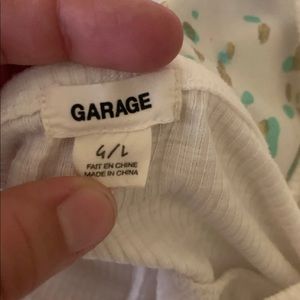 White cropped crossed back tank top